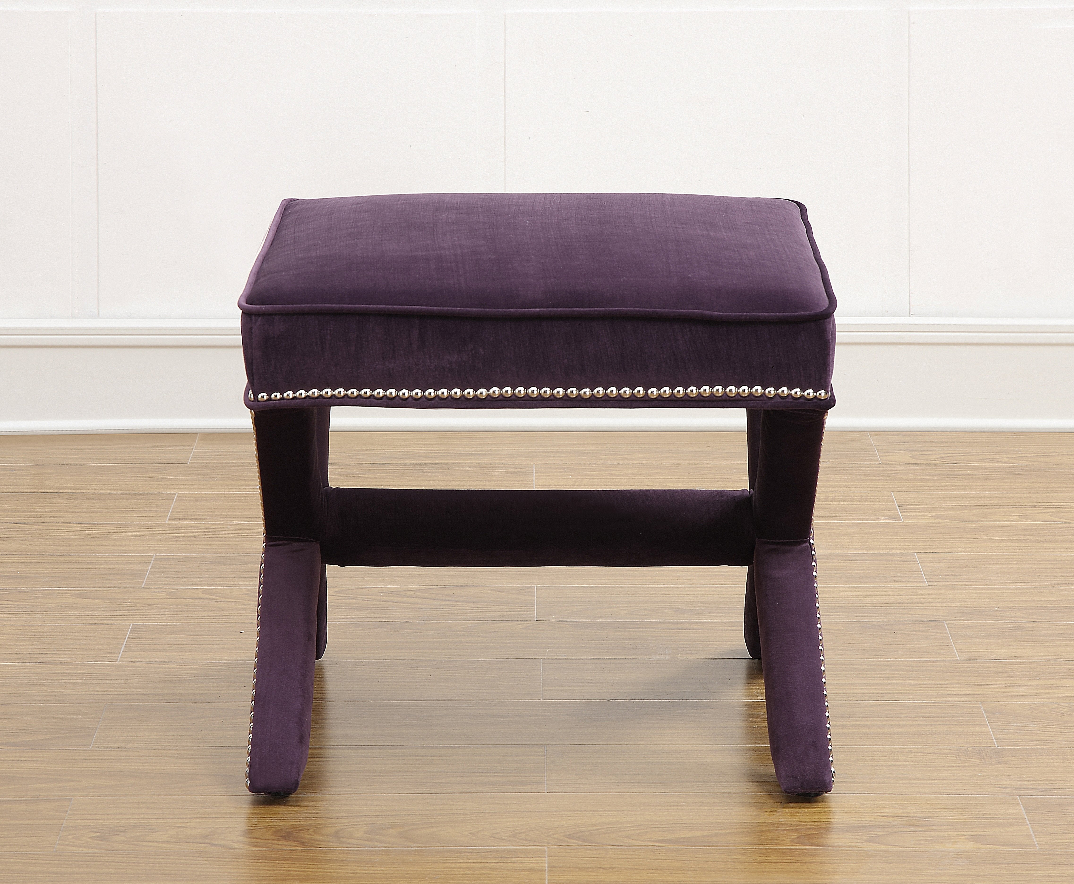 Reeve Velvet Ottoman - living-essentials