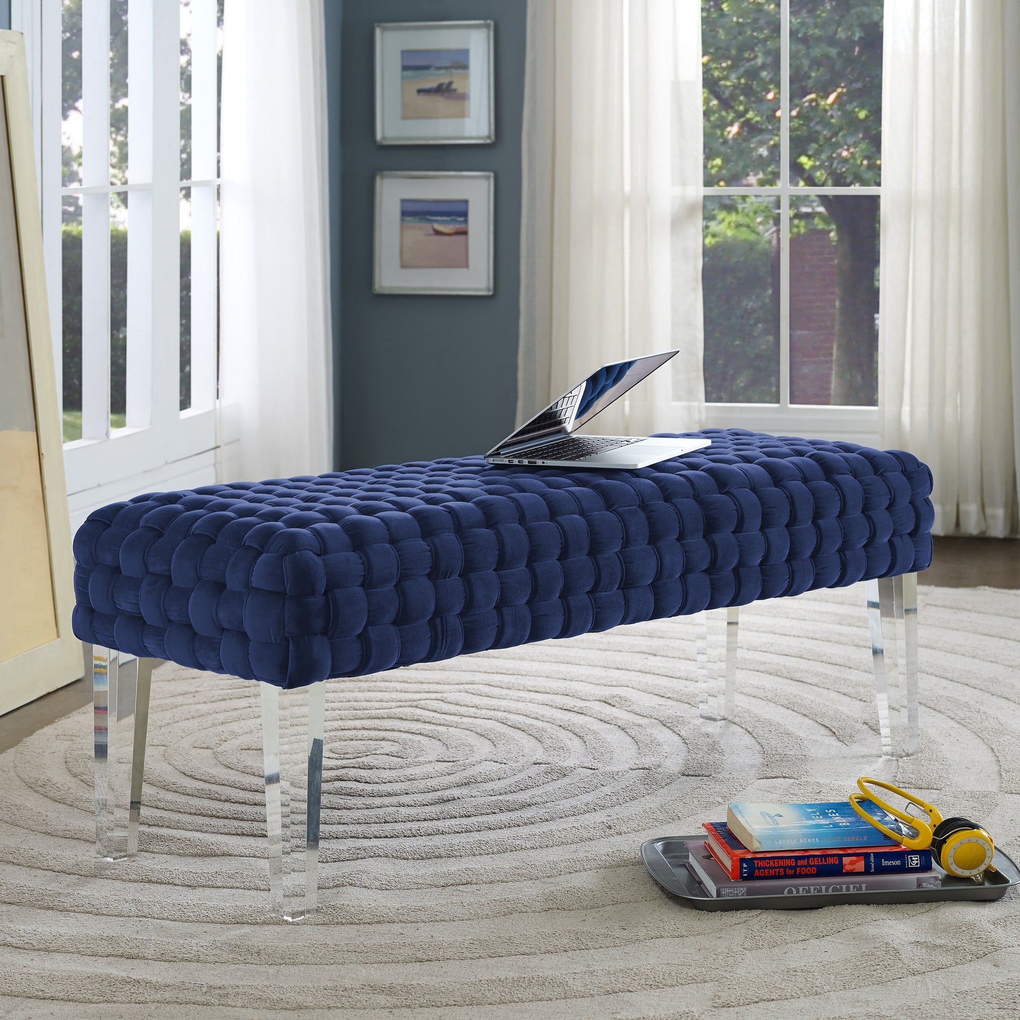 Valerie Velvet Woven Bench - living-essentials