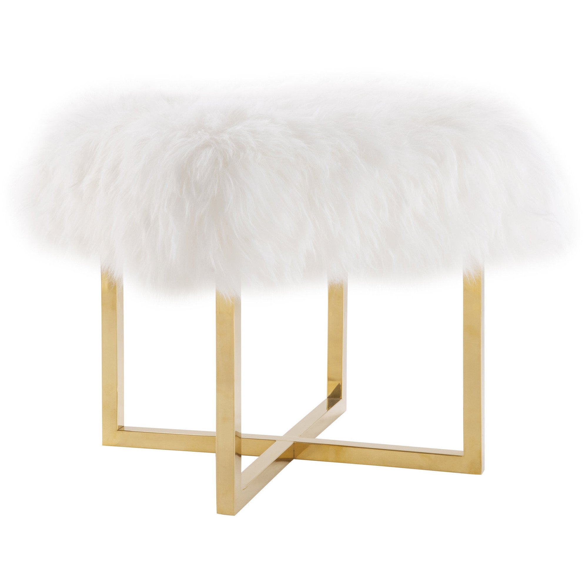 Carmelo Sheepskin Ottoman - living-essentials