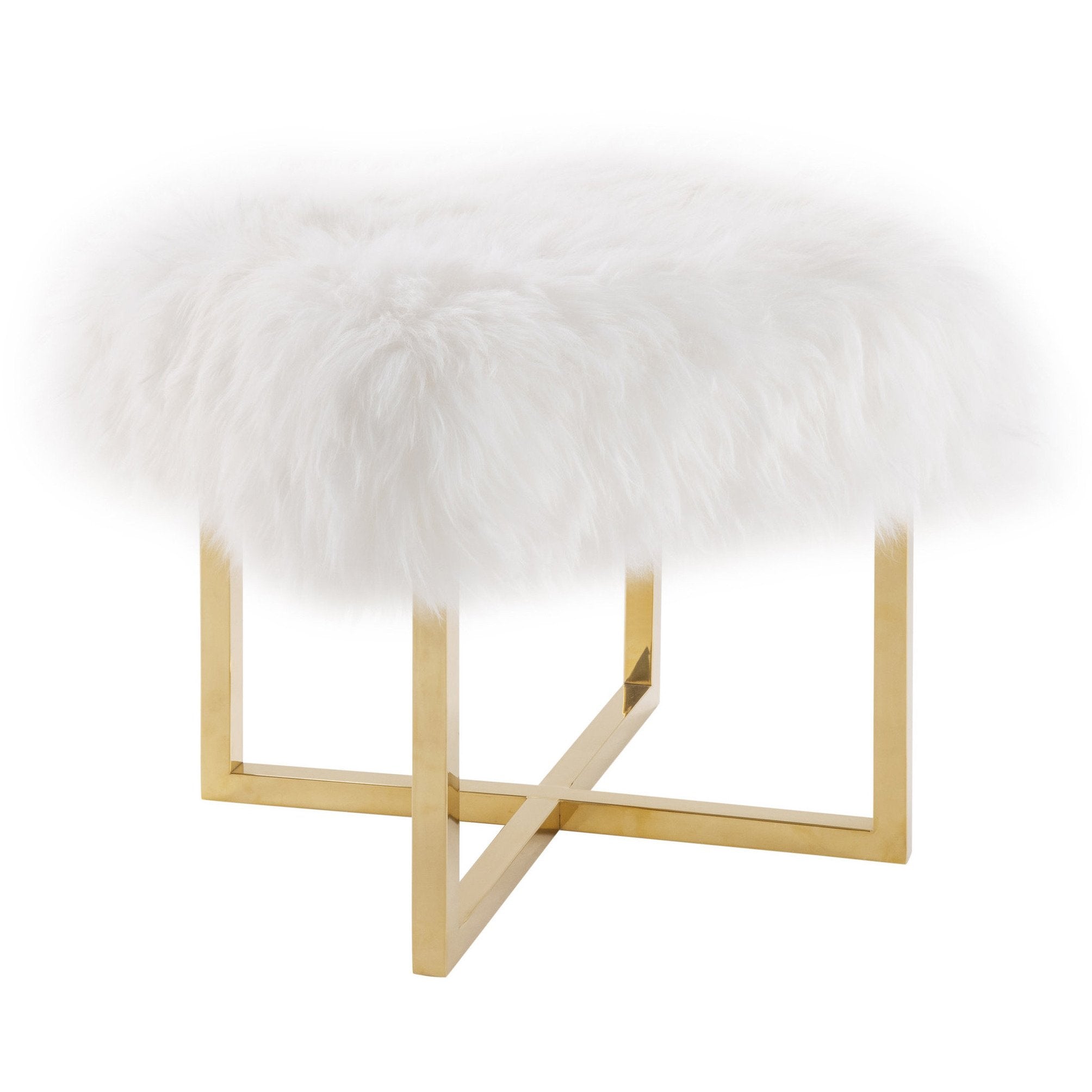 Carmelo Sheepskin Ottoman - living-essentials