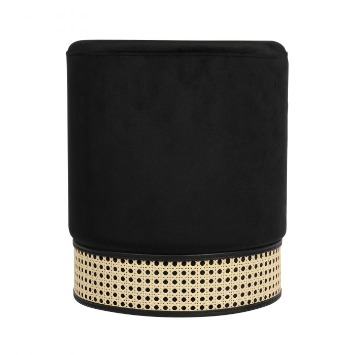 Fayette Black Velvet Ottoman