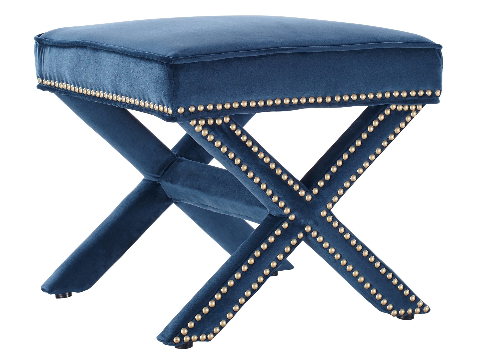 Reeve Velvet Ottoman - living-essentials