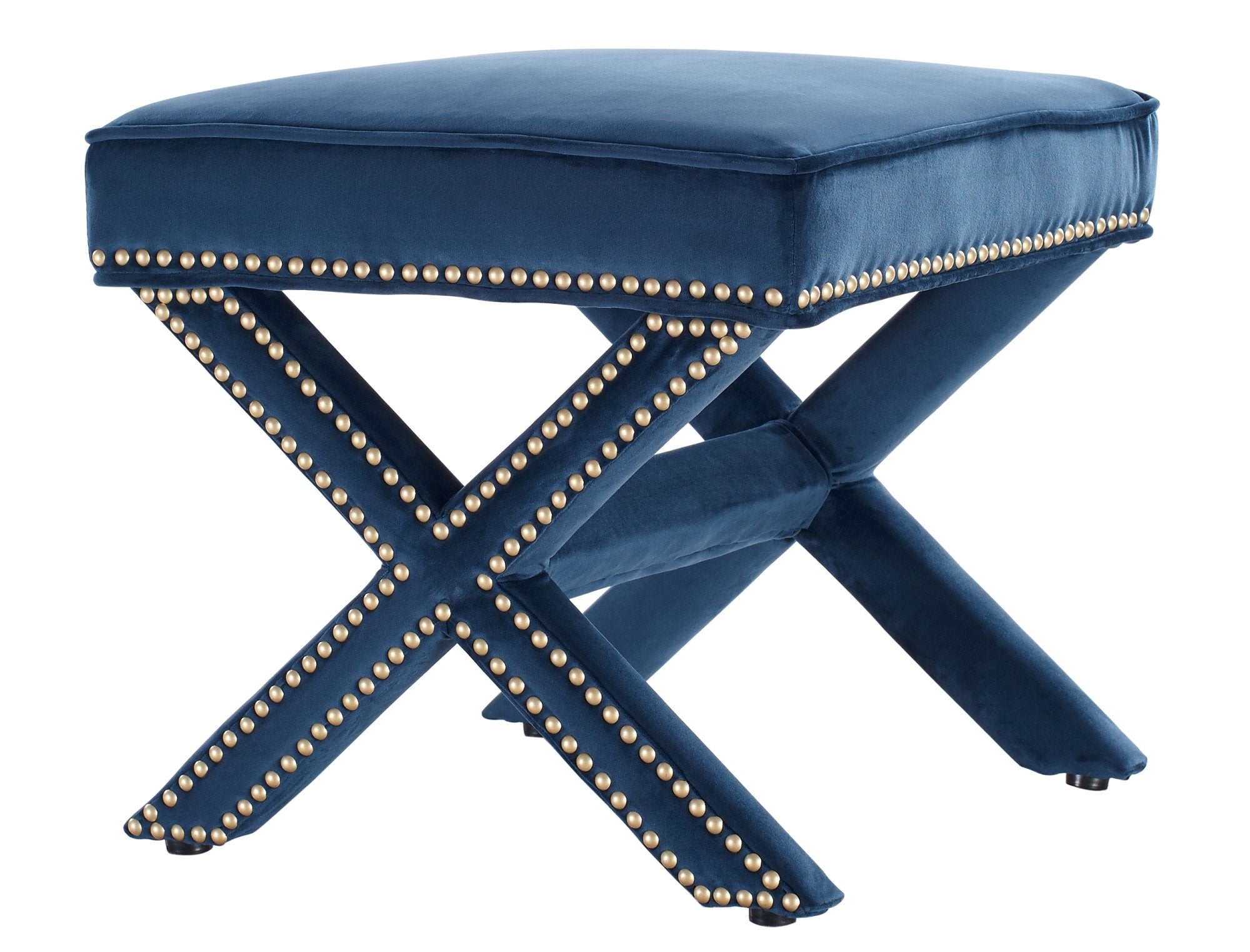 Reeve Velvet Ottoman - living-essentials