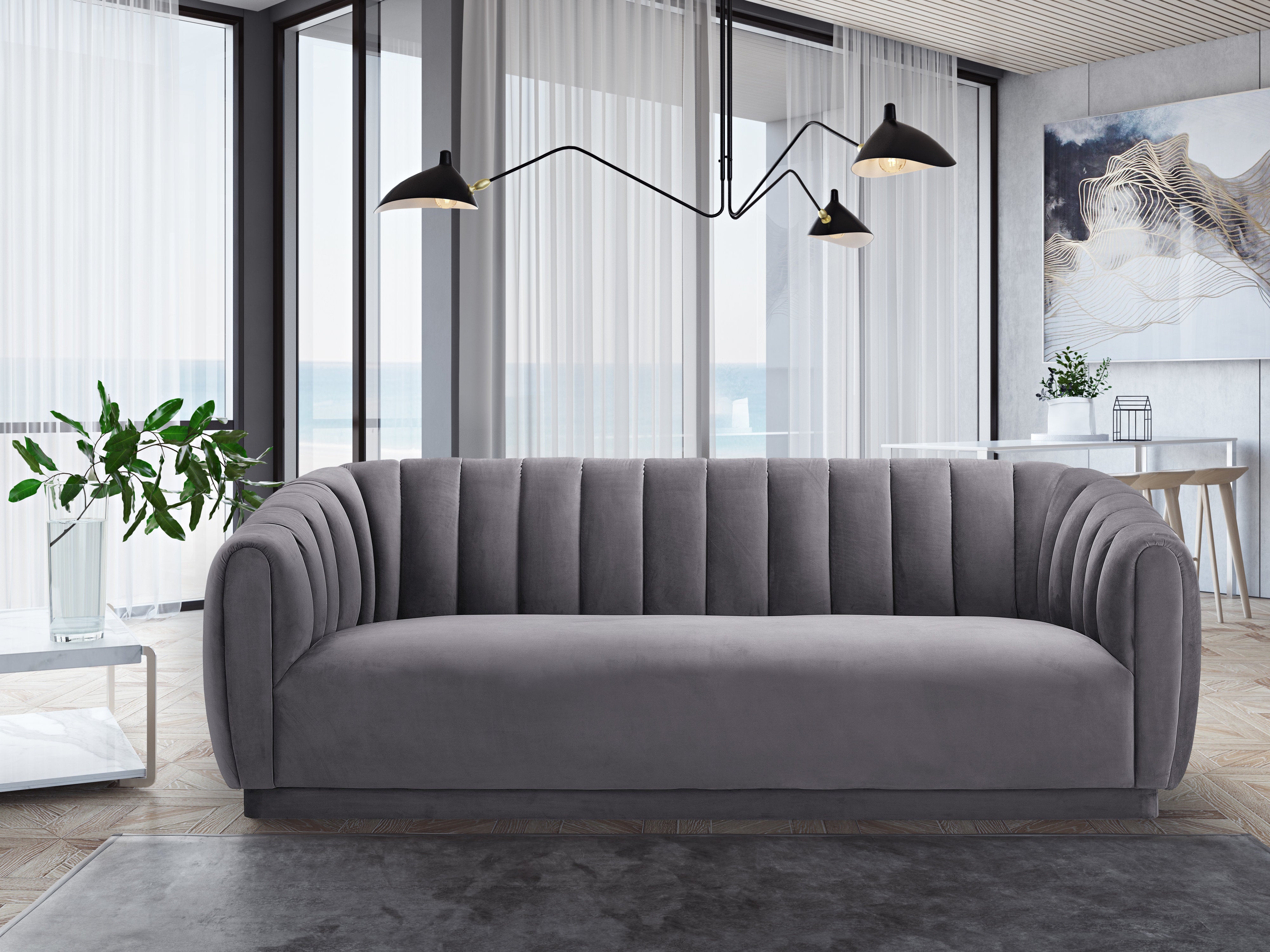 Hamptons Velvet Sofa - living-essentials