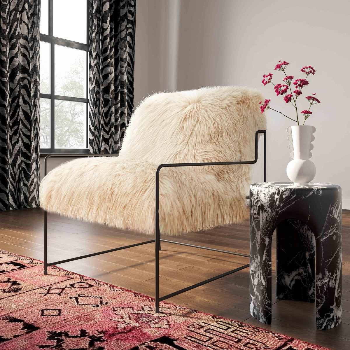 Sophia Genuine Sheepskin Lounge Chair