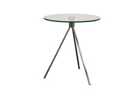 Round Glass Top End Table With Tripod Base - living-essentials