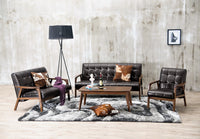 Dolly Mid Century Brown 3 Piece Sofa Set - living-essentials