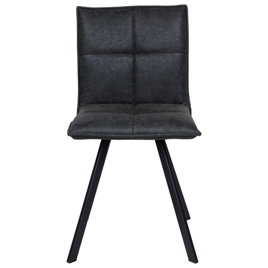 Wesley Modern Leather Dining Chair With Metal Legs Set of 4