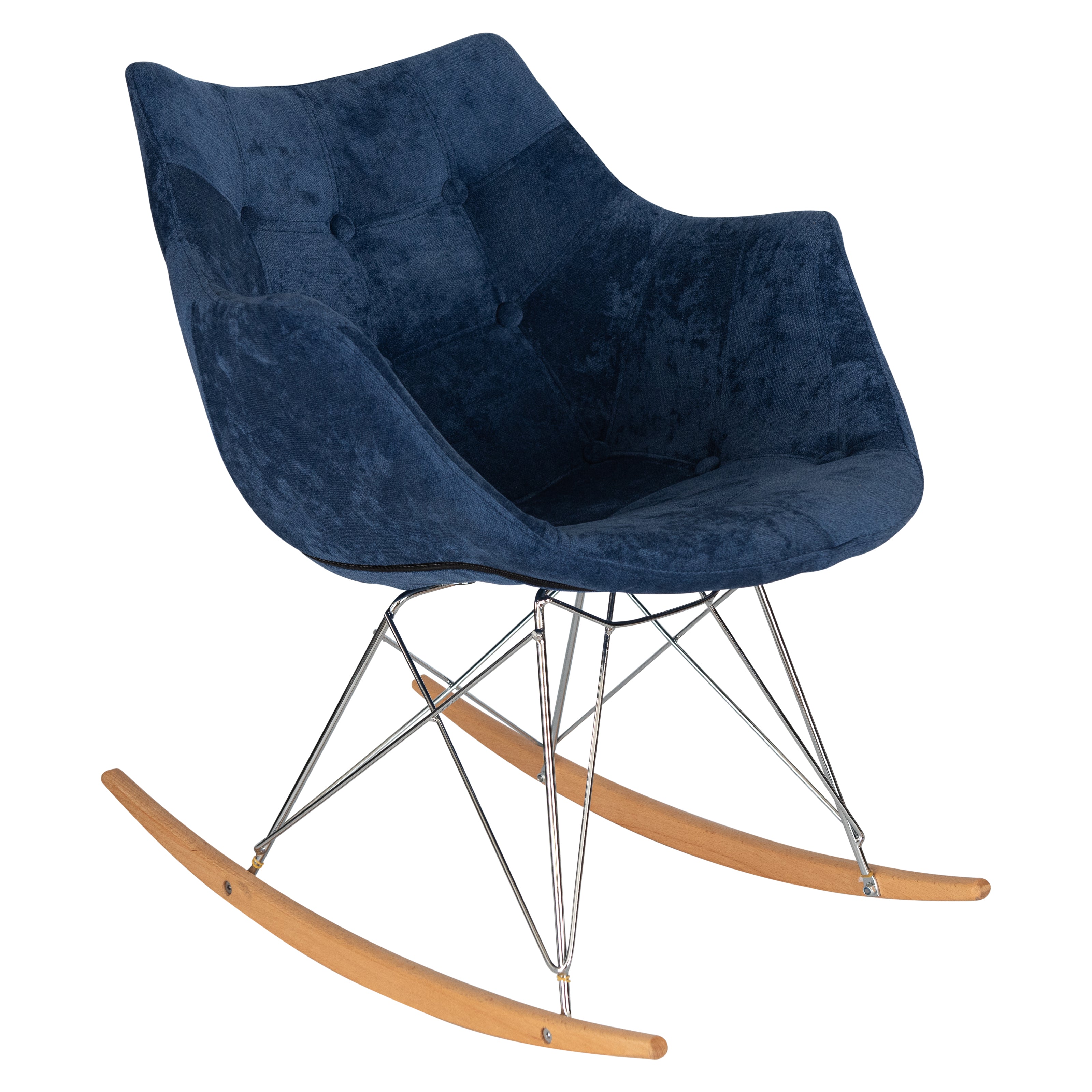 Lewie Velvet Eiffel Base Rocking Chair