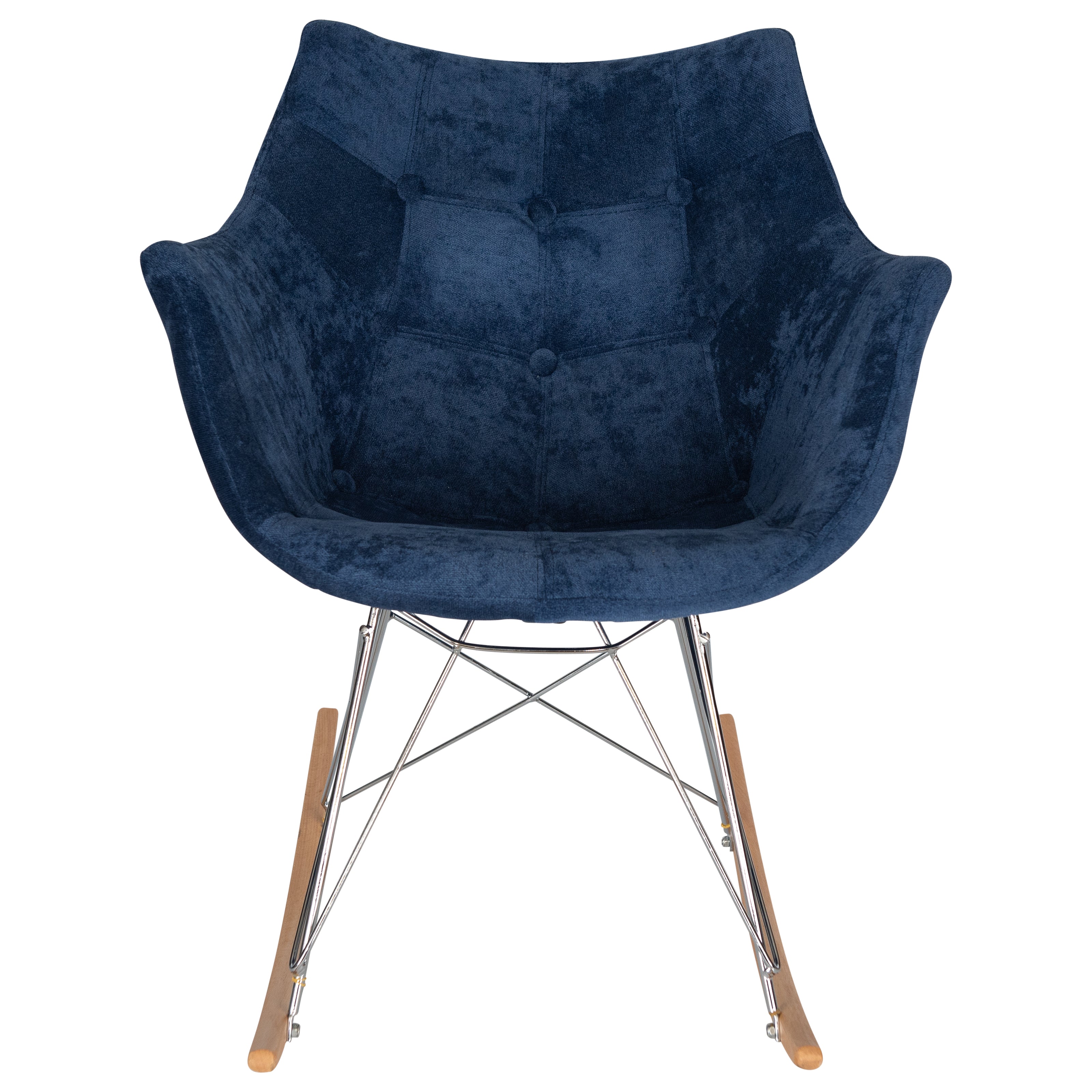 Lewie Velvet Eiffel Base Rocking Chair