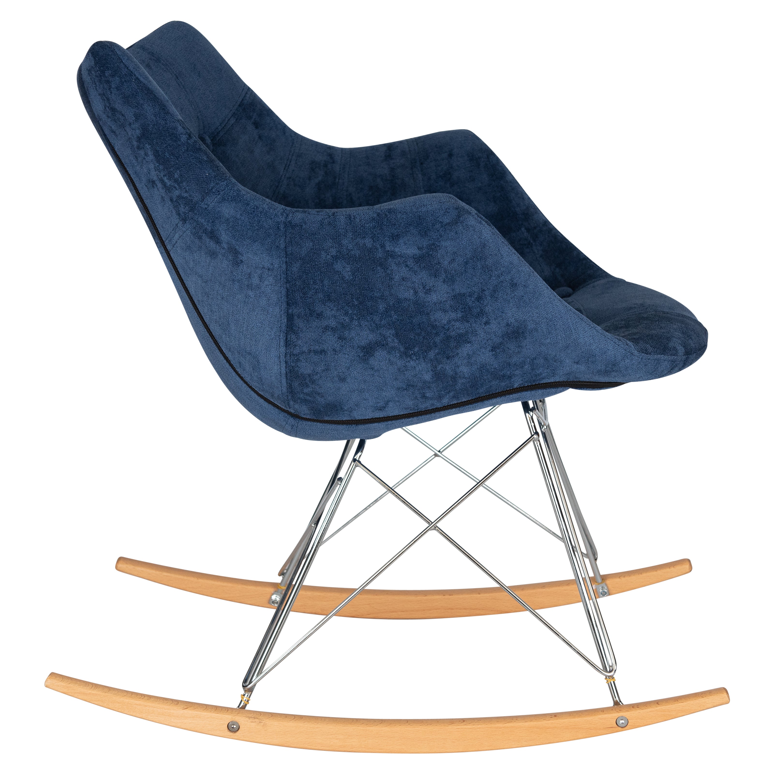 Lewie Velvet Eiffel Base Rocking Chair