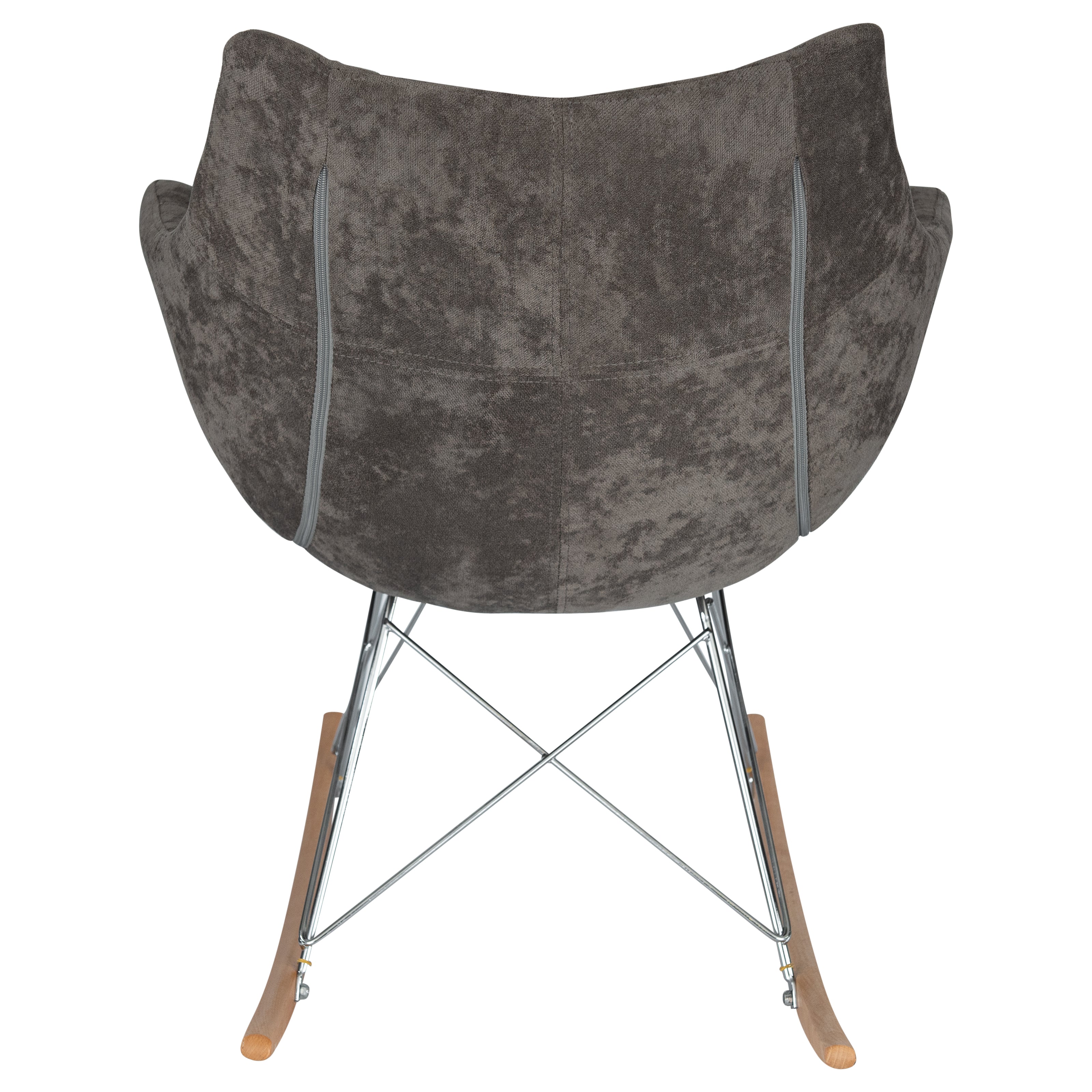 Lewie Velvet Eiffel Base Rocking Chair