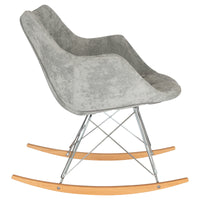 Lewie Velvet Eiffel Base Rocking Chair