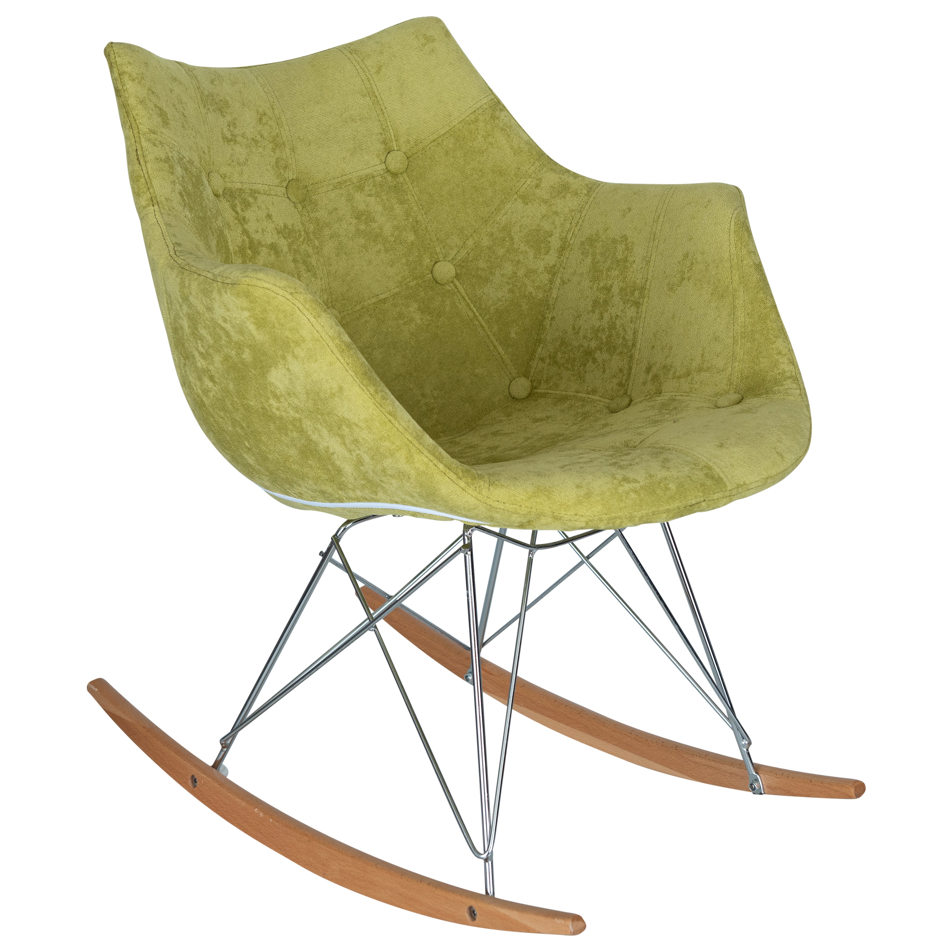 Lewie Velvet Eiffel Base Rocking Chair