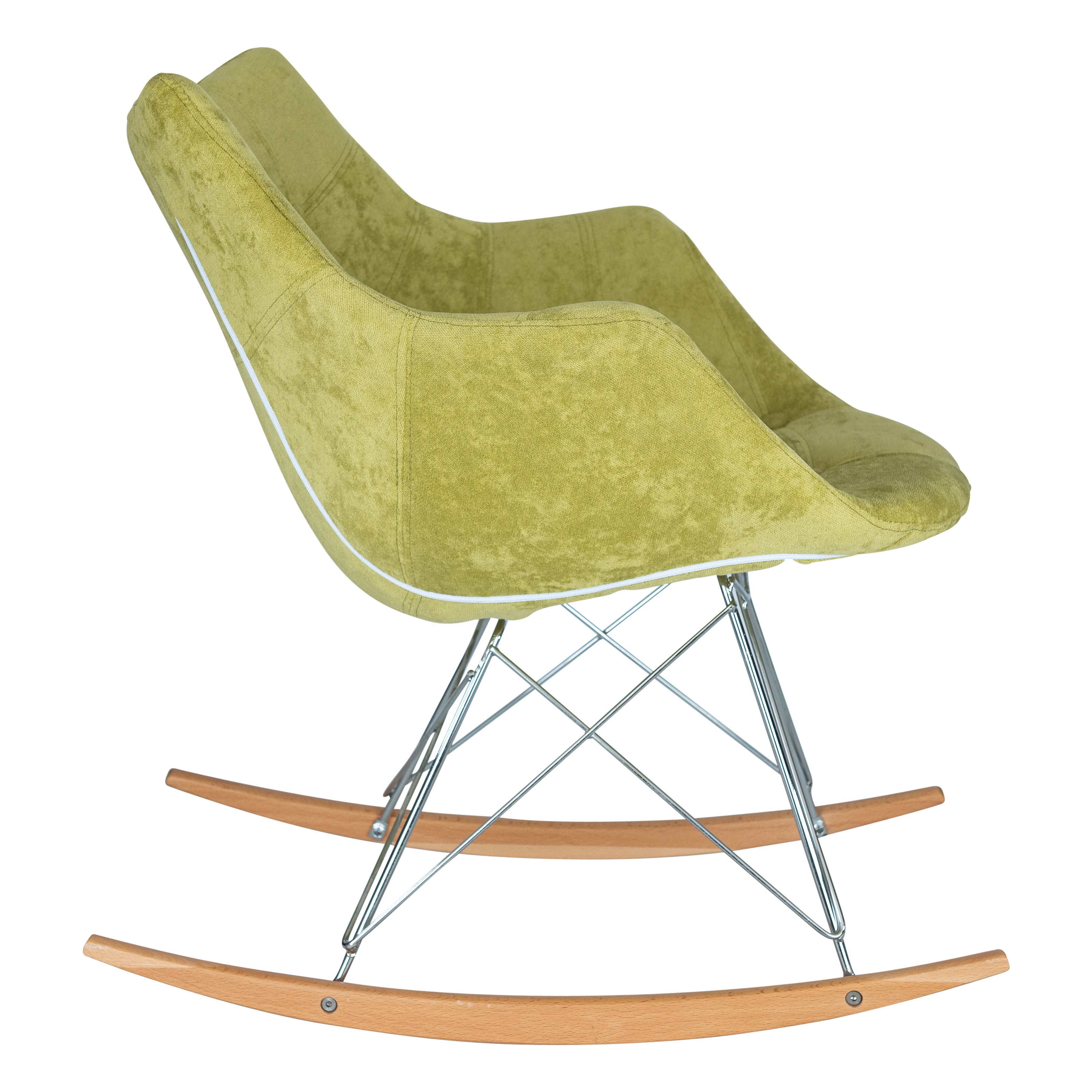 Lewie Velvet Eiffel Base Rocking Chair