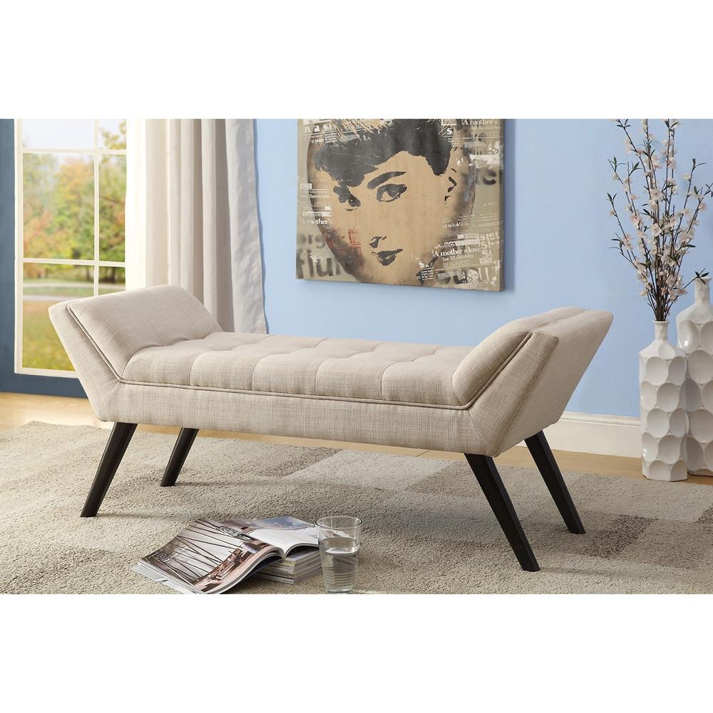 Aiden Mid Century Beige 50 inch Bench - living-essentials