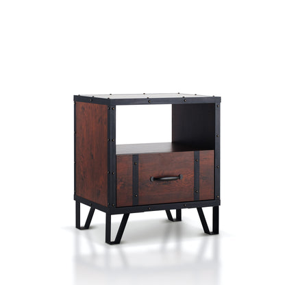 Fraser Industrial Storage End Table in Vintage Walnut - living-essentials