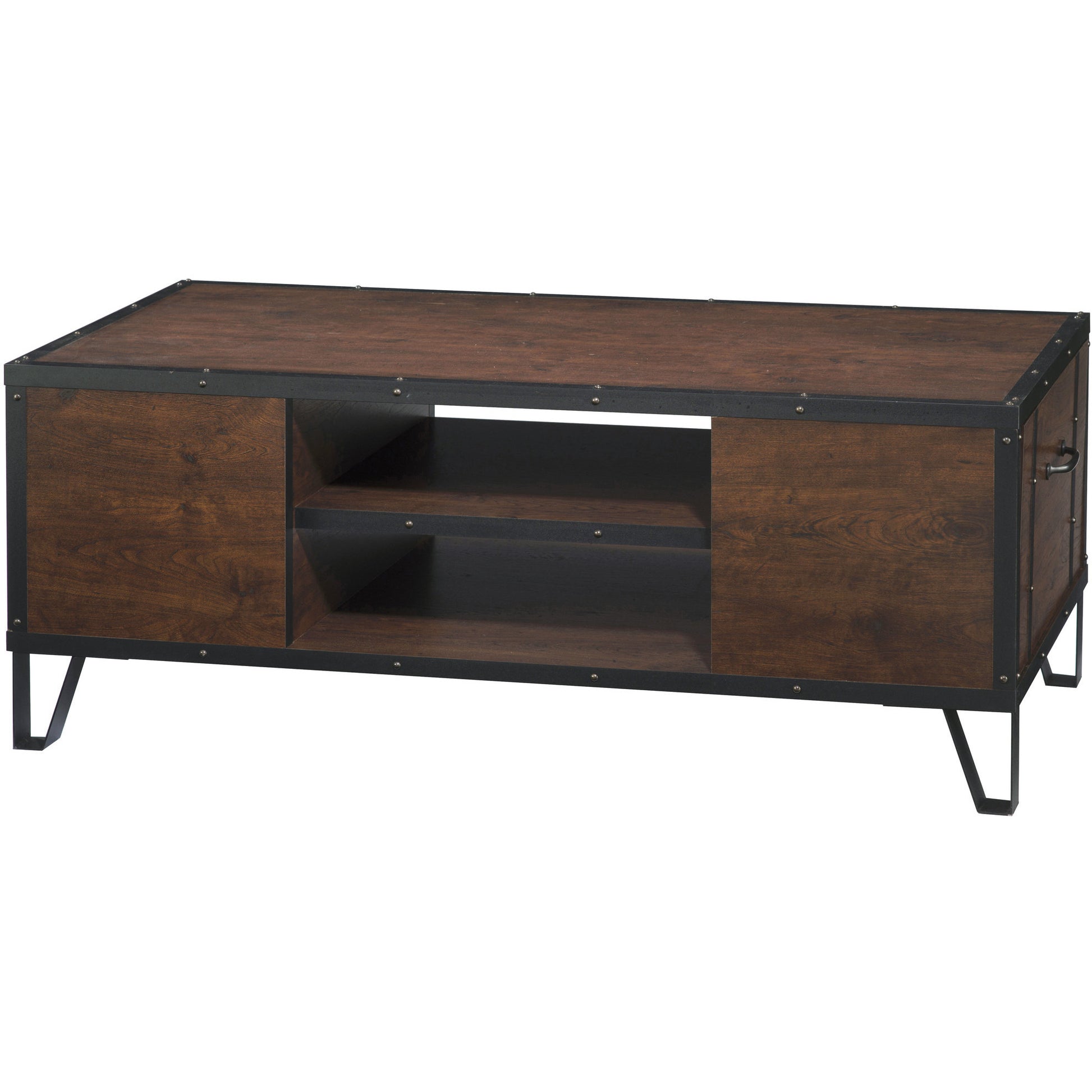 Fraser Industrial Storage Coffee Table in Vintage Walnut - living-essentials