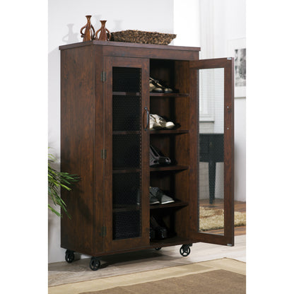 Vita Industrial 5-Shelf Storage Cabinet in Walnut - living-essentials