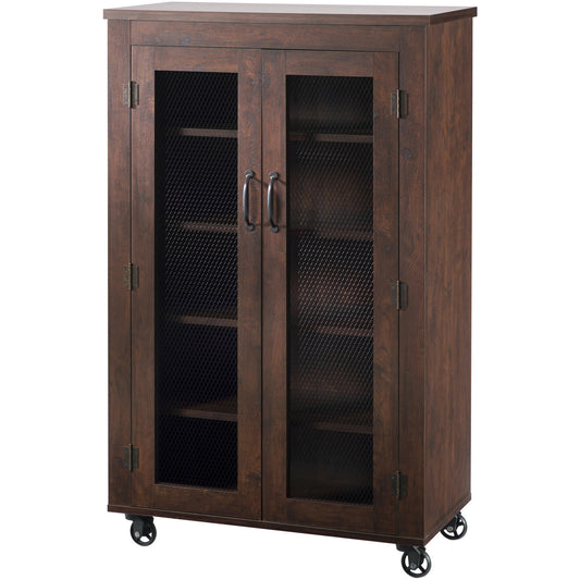 Vita Industrial 5-Shelf Storage Cabinet in Walnut - living-essentials