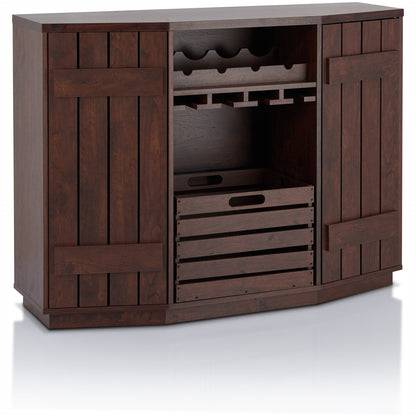 Rollins Rustic Plank Style Dining Server in Walnut - living-essentials