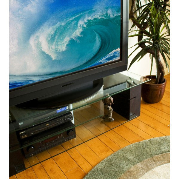 PLATEAU BALANCE 59 Wood and Glass 59" TV Stand - living-essentials