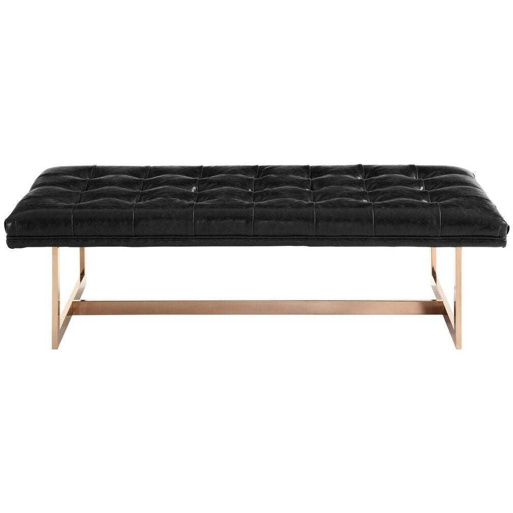 Oslo Contemporary Leather Bench - living-essentials