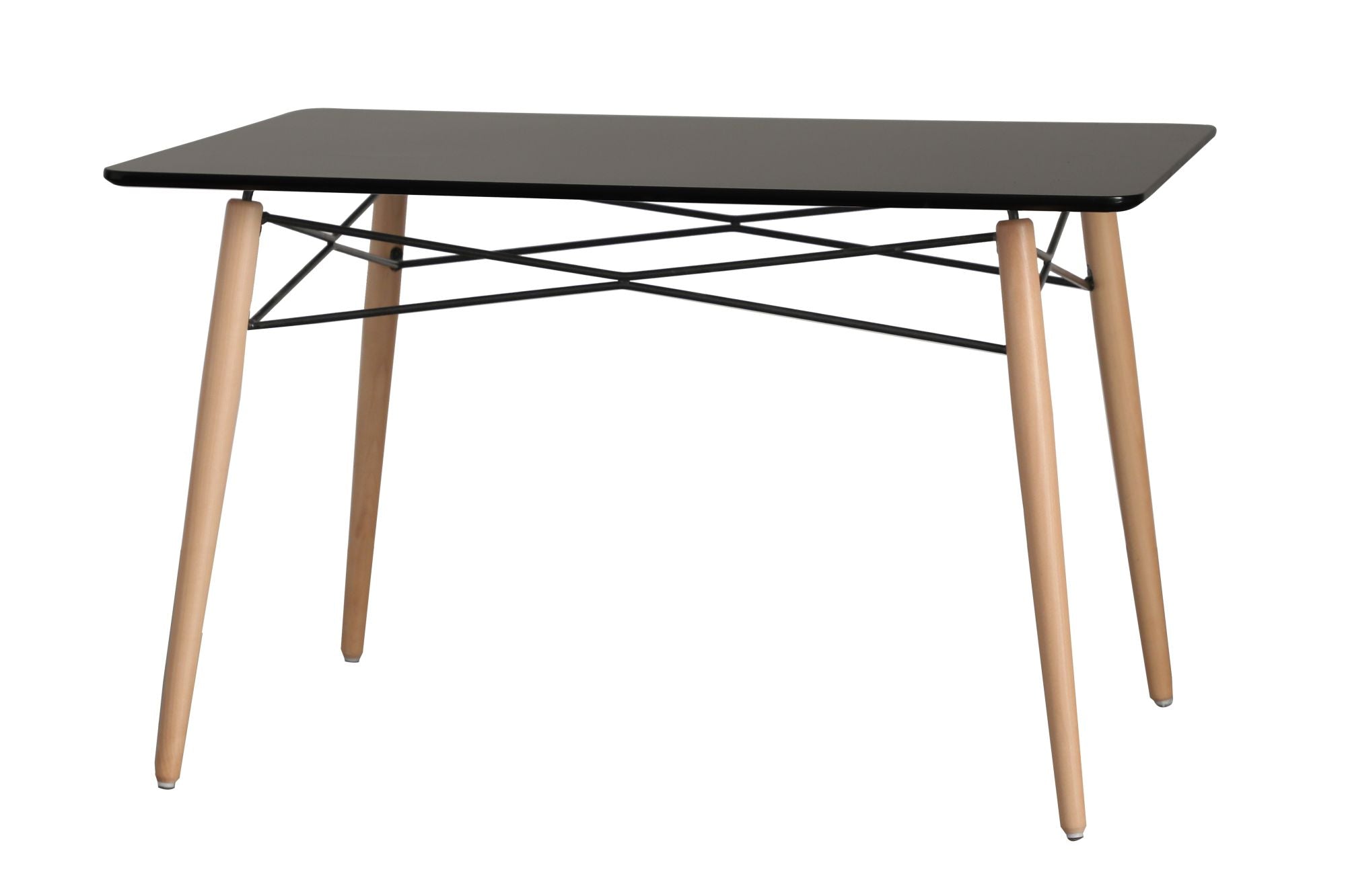 Eiffel Black Wood Top Dining Table - living-essentials