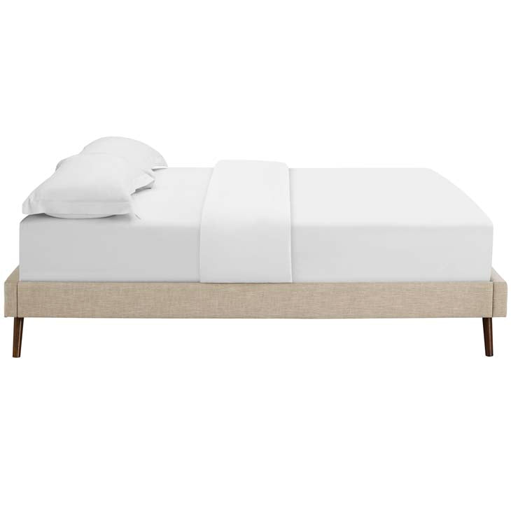 Lona Queen Bed Frame with Round Splayed Legs - living-essentials