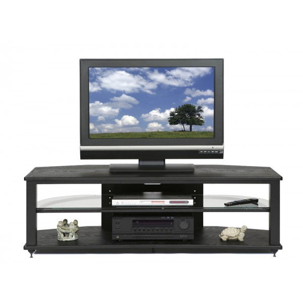 PLATEAU CRX-2V 54 BB Wood 54" TV Stand, Black Oak finish - living-essentials