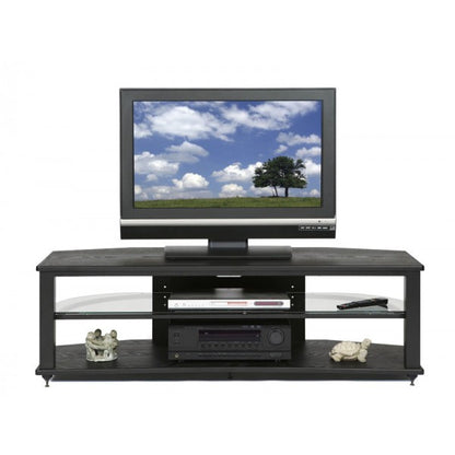 PLATEAU CRX-2V 54 BB Wood 54" TV Stand, Black Oak finish - living-essentials