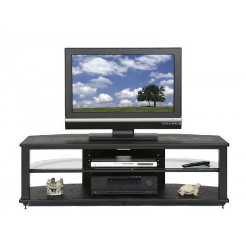 PLATEAU CRX-2V 54 BB Wood 54" TV Stand, Black Oak finish - living-essentials