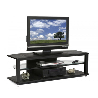 PLATEAU CRX-2V 54 BB Wood 54" TV Stand, Black Oak finish - living-essentials