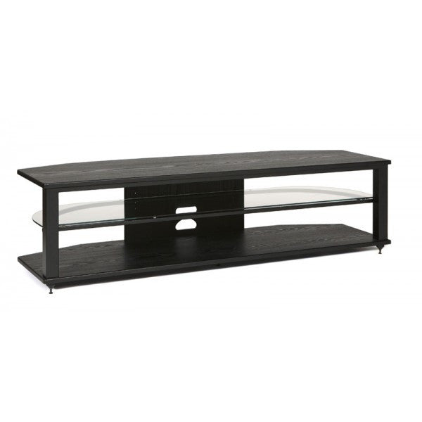 PLATEAU CRX-2V 64 Wood 64" TV Stand, Black Oak finish - living-essentials