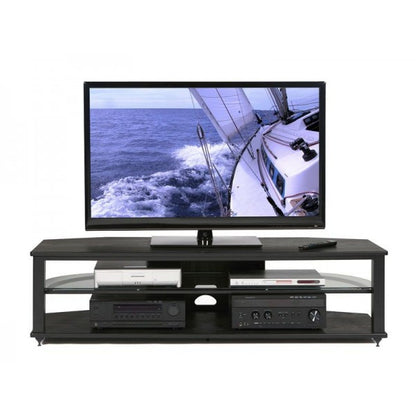 PLATEAU CRX-2V 64 Wood 64" TV Stand, Black Oak finish - living-essentials