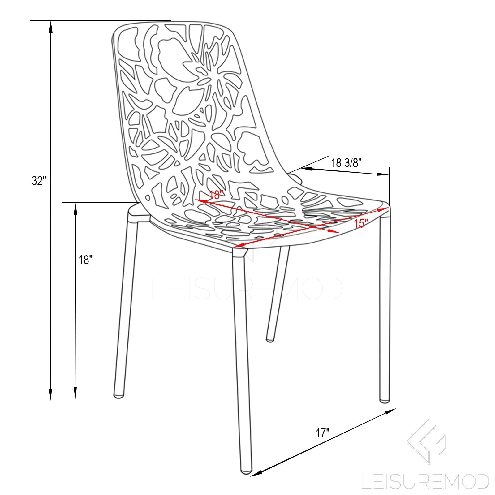 Desire Red Aluminum Side Chair - living-essentials