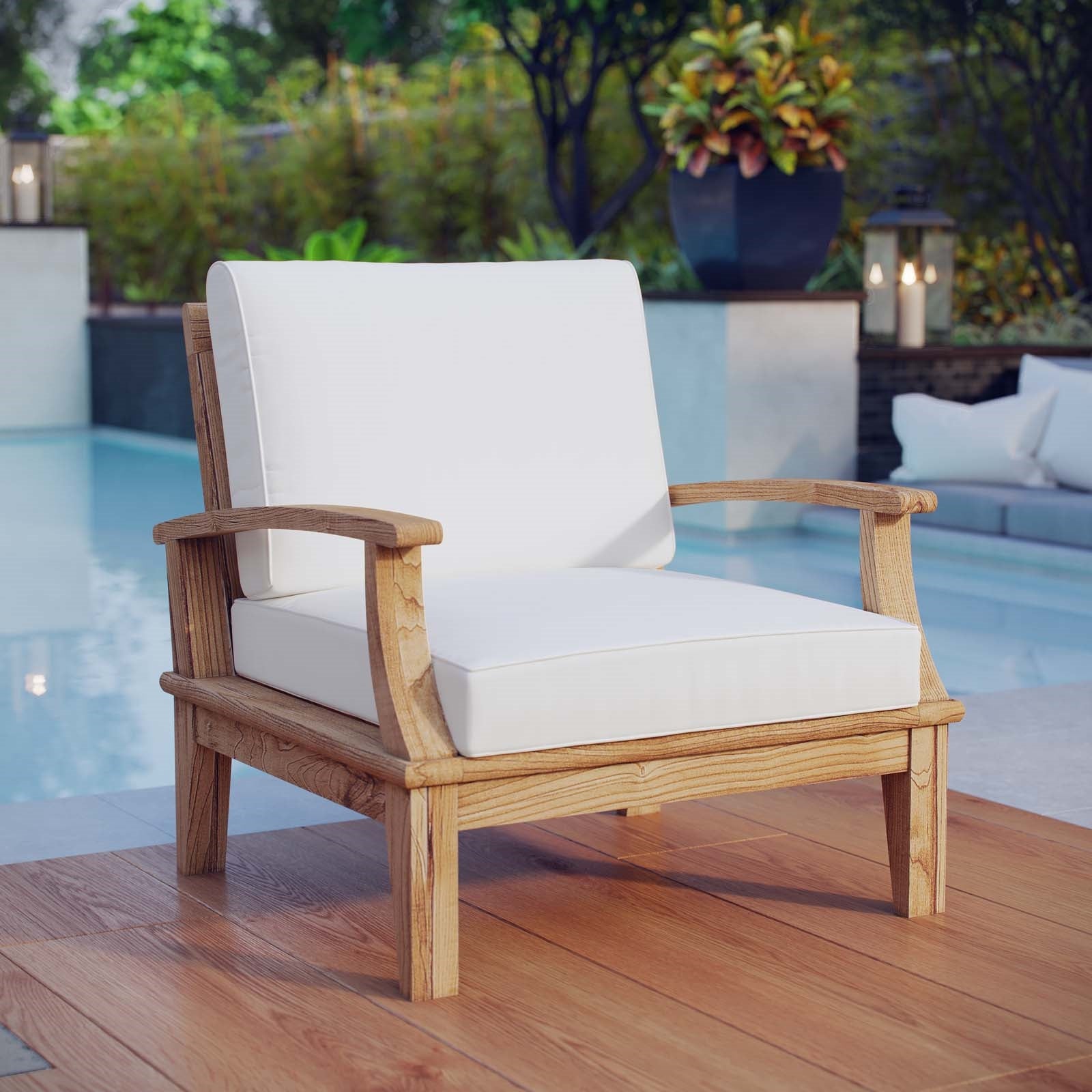 Emilia Outdoor Patio Teak Armchair