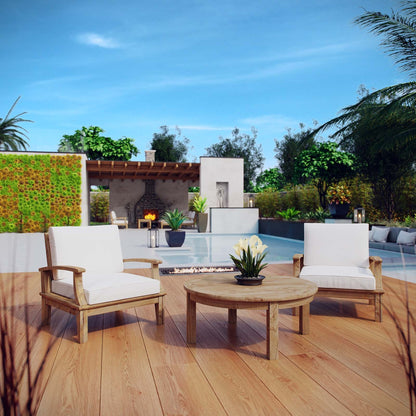 Marine 3 Piece Outdoor Patio Teak Set