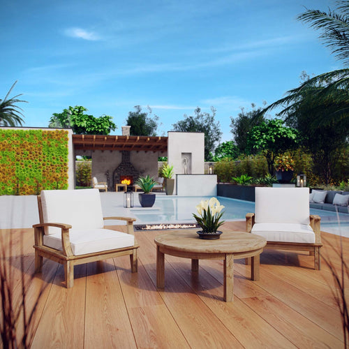 Marine 3 Piece Outdoor Patio Teak Set