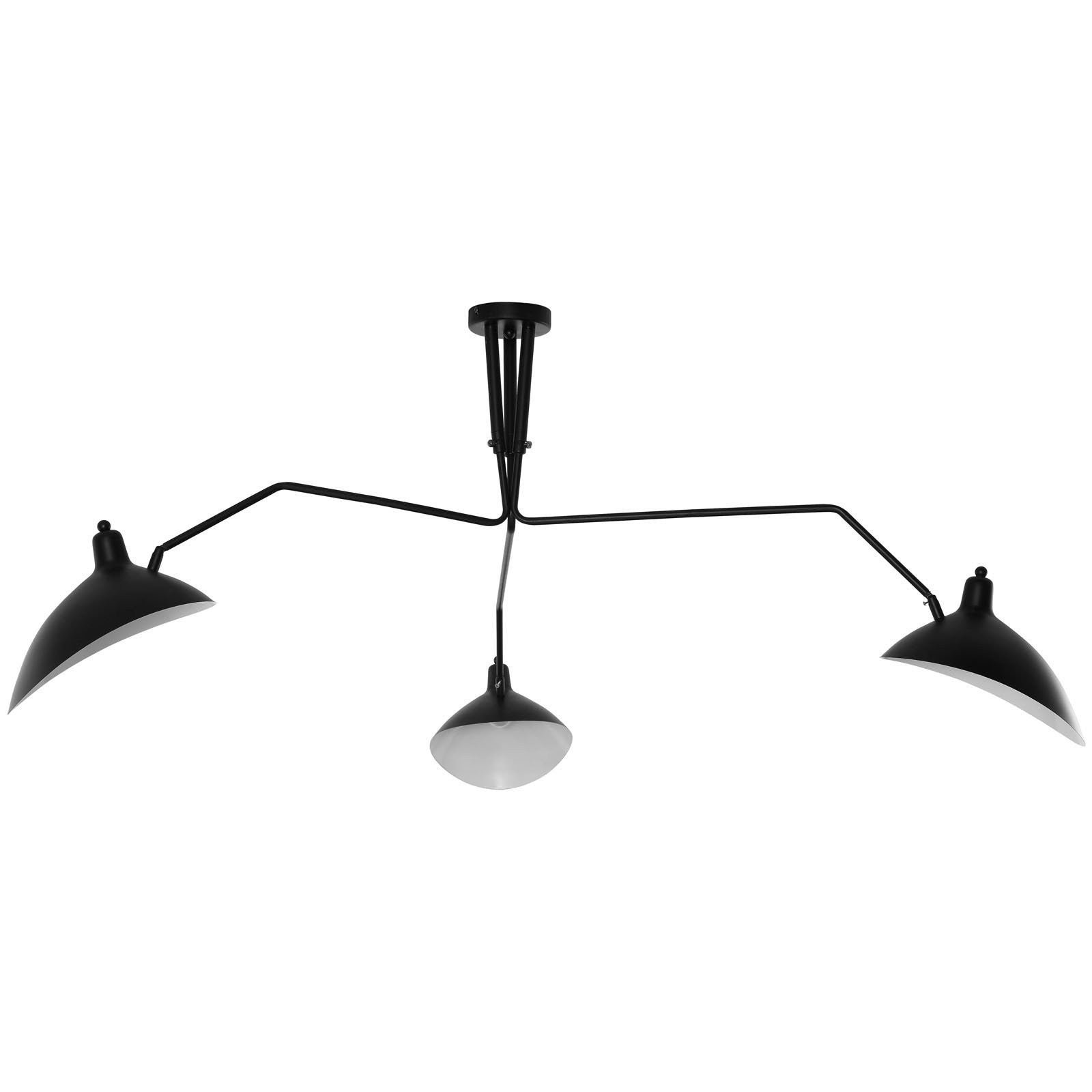 Serge Mouille Style Three Arm Spider Ceiling Fixture – EMFURN