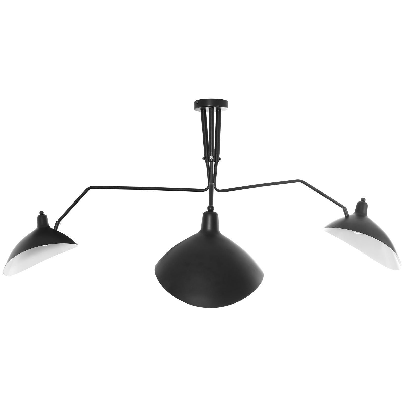 Serge Mouille Style Three Arm Spider Ceiling Fixture - living-essentials