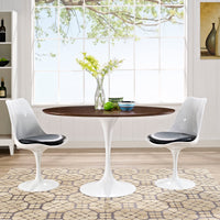 Tulip Style 48" Oval Shaped Walnut Dining Table