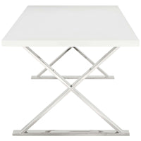 Finn Dining Table in White / Silver