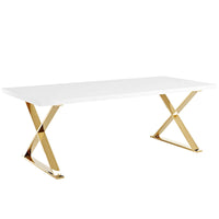 Finn Dining Table in White / Gold