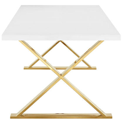 Finn Dining Table in White / Gold