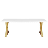 Finn Dining Table in White / Gold