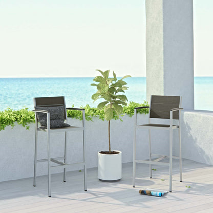 Victoria Bar Stool Outdoor Patio Aluminum (Set of 2)