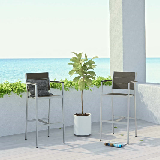 Victoria Bar Stool Outdoor Patio Aluminum (Set of 2)