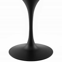 Tulip Style 47" Round Artificial Marble Dining Table in Black White