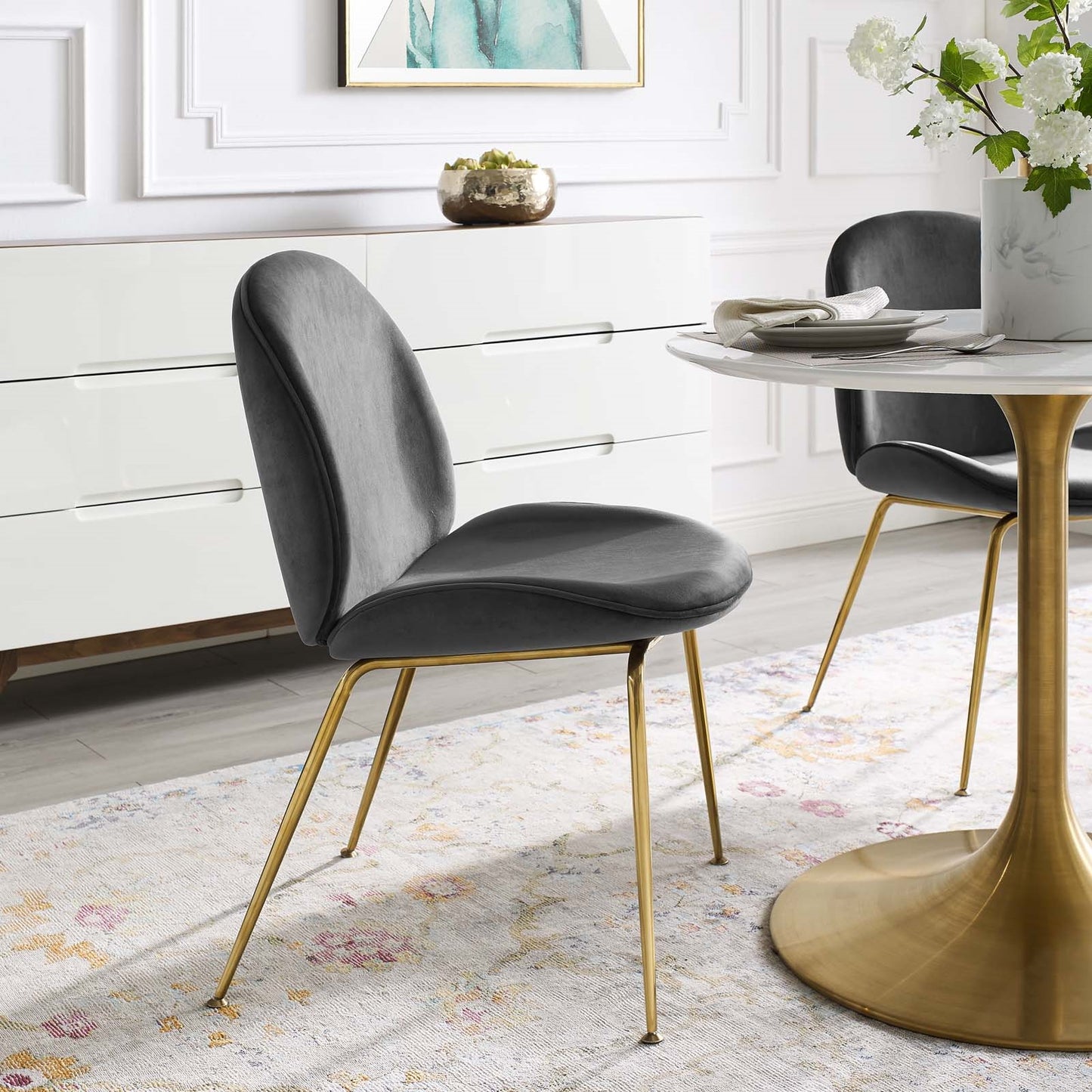 Spade Gold Velvet Dining Chair - living-essentials
